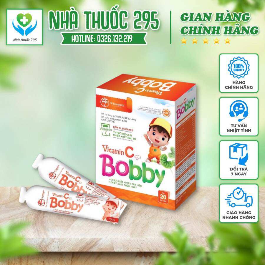 Vitamin c và kẽm cho bé - vitamin c bobby- tăng sức đề kháng cho trẻ ( hộp 20 gói*10ml, chính hãng