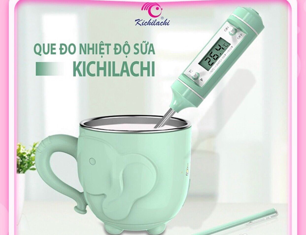 Nhiệt kế đo nước pha sữa, đo nhiệt độ nước, thức ăn cho bé an toàn tiện dụng