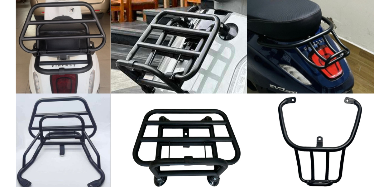 Baga tựa lưng + baga trước + baga cong cho xe điện VinFast Evo200