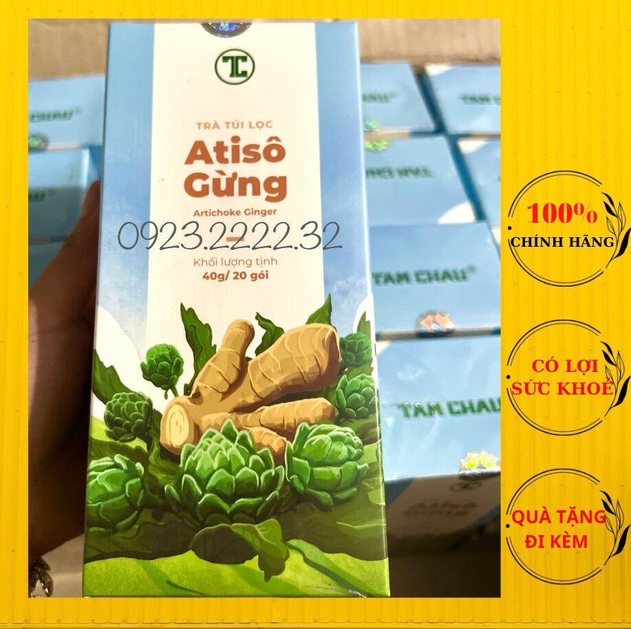 Trà túi lọc Atiso Gừng Tâm Châu Chính hãng