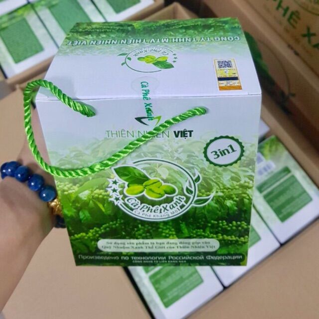 Cafe xanh hộp lớn 30 gói
