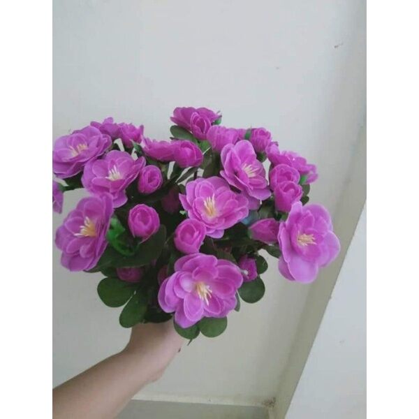 Cụm Hoa Đỗ Quyên_ Hoa lụa Cao Cấp