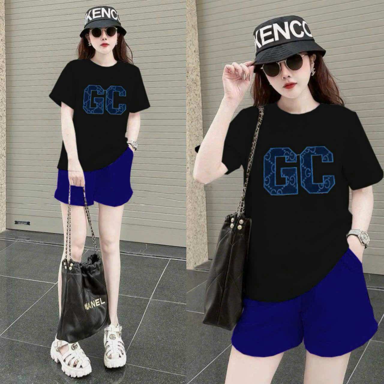 SÉT SHORT COTTON THÊU LOGO SIÊU HOT