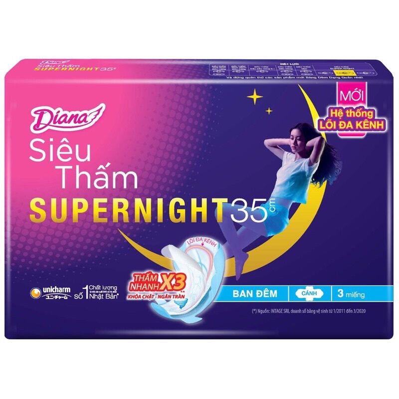 Combo of 6 Packs of Diana Night Sanitary Napkins 35