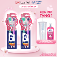 Bộ 4 bàn chải đánh răng P/S 4D Chăm Sóc Nướu Khỏe với lông chải mềm mảnh 20X, ngăn tổn thương nướu