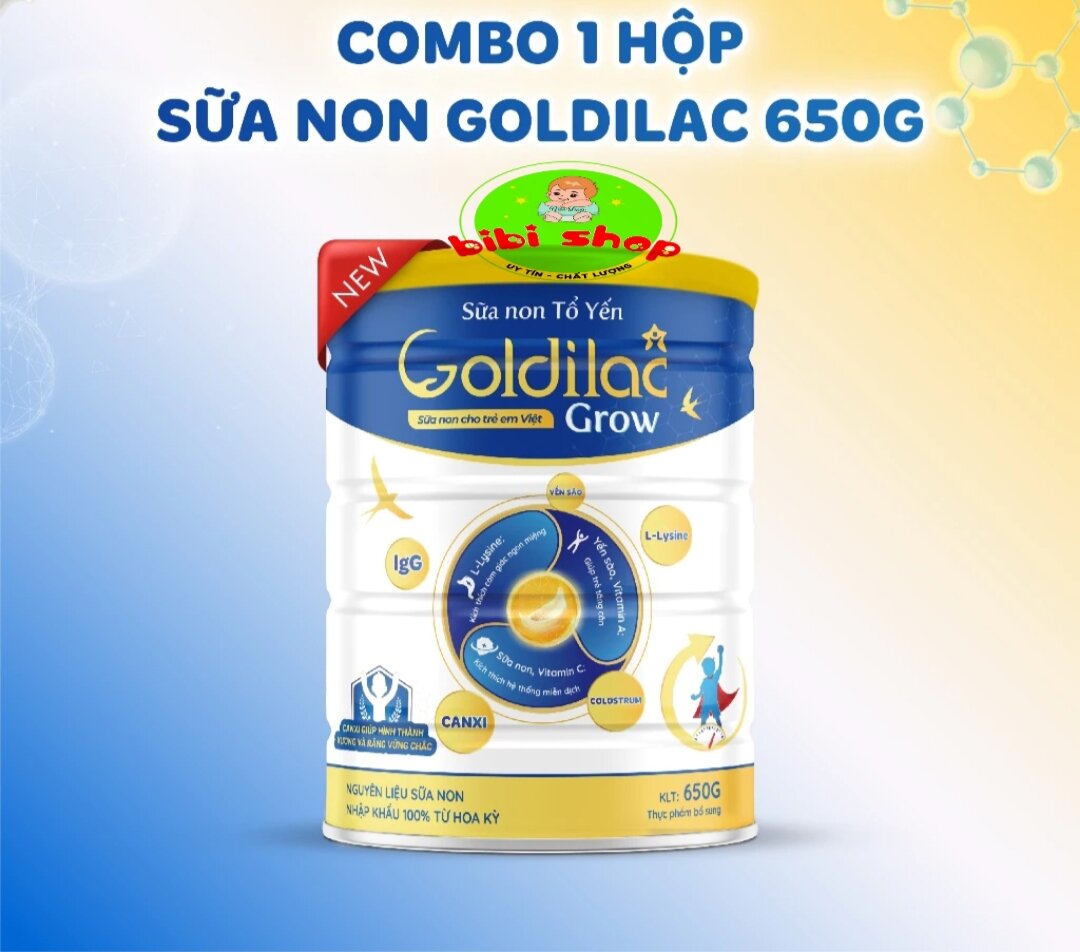 Sữa non Goldilac Grow sữa non tổ yến Goldilac Grow 650gr