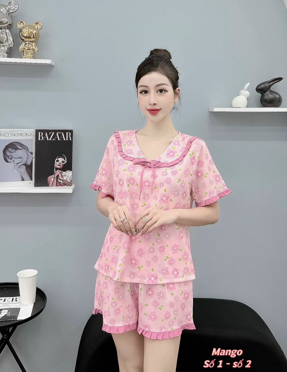 Đồ Bộ Nữ Mặc Nhà Đẹp Mát Quần Đùi Lụa Mango Cao Cấp🌹Hàng Có Size