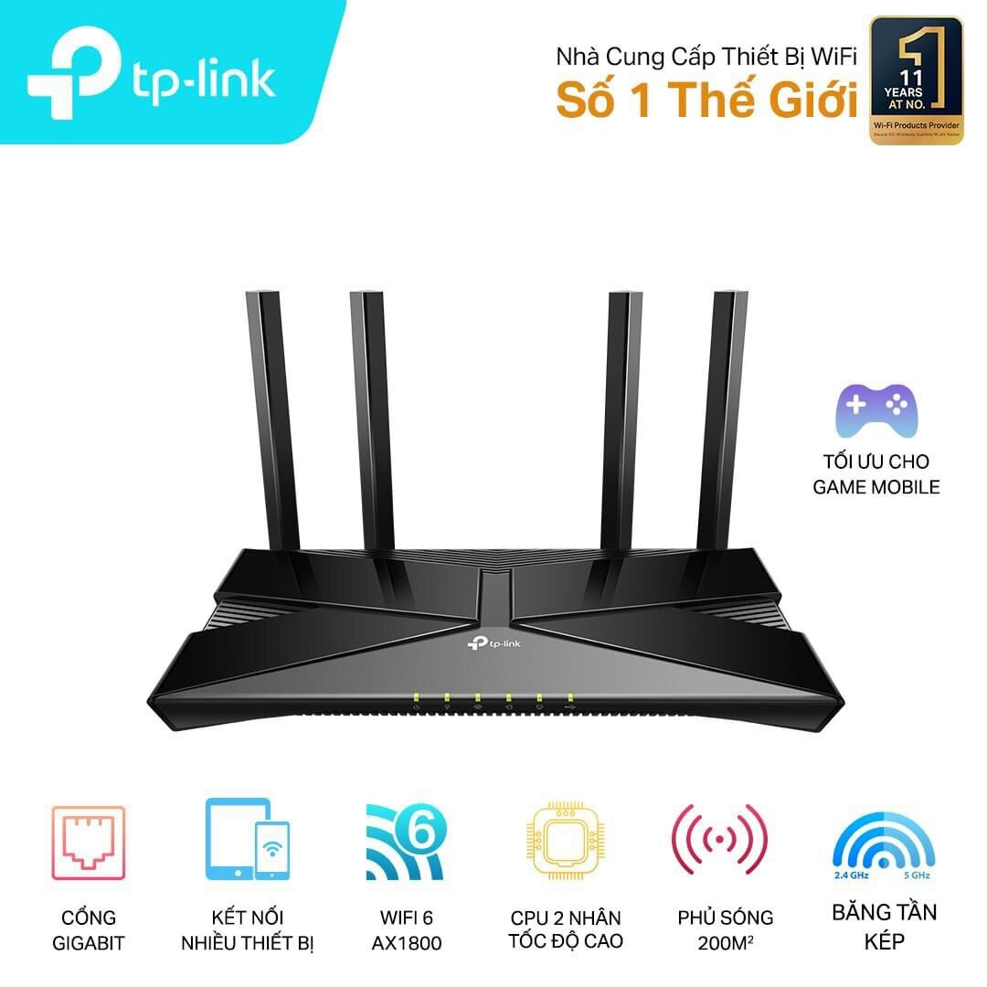 Thiết bị mạng tplink 2 băng tần WIFI 6 Archer phủ sóng 200m vuông một cổng