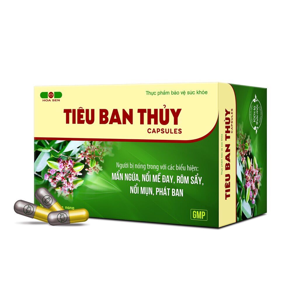 Tiêu ban thuỷ hộp 100 viên, giảm ngứa, dị ứng, mề đay, rôm sẩy