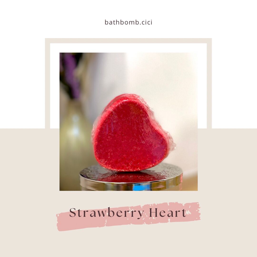 Strawberry Glitter Bath Bomb Bom tắm Dâu tây Nhũ lấp lánh CICI Bath bomb