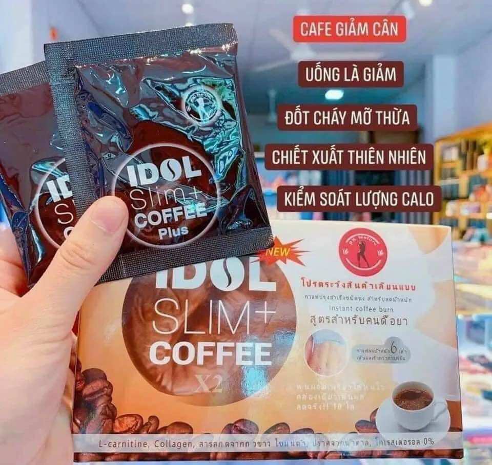 Hcm ☕️cafe giảm cân idol slim +coffe hộp 10gói