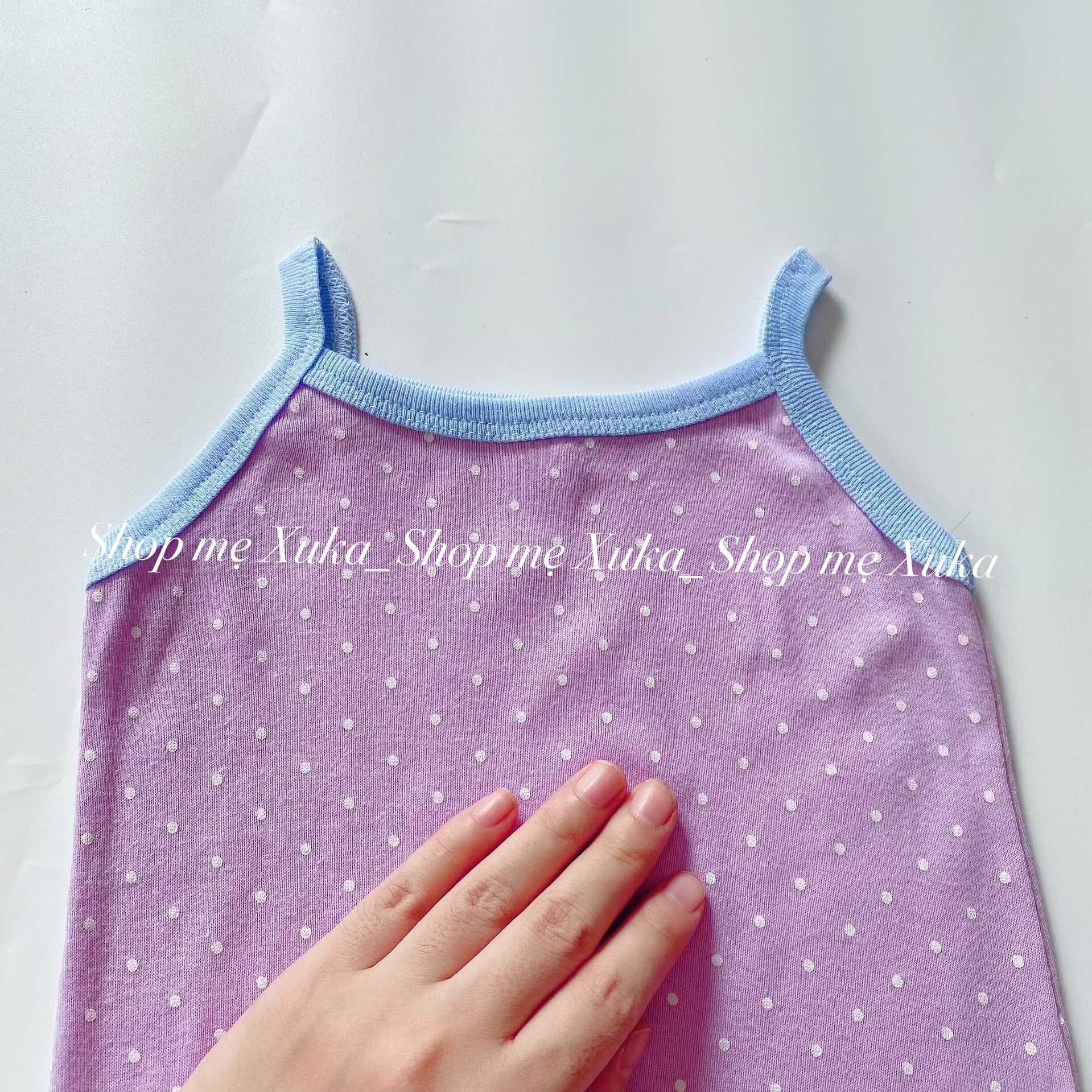 Bộ 2 dây quần lửng bé gái chấm bi