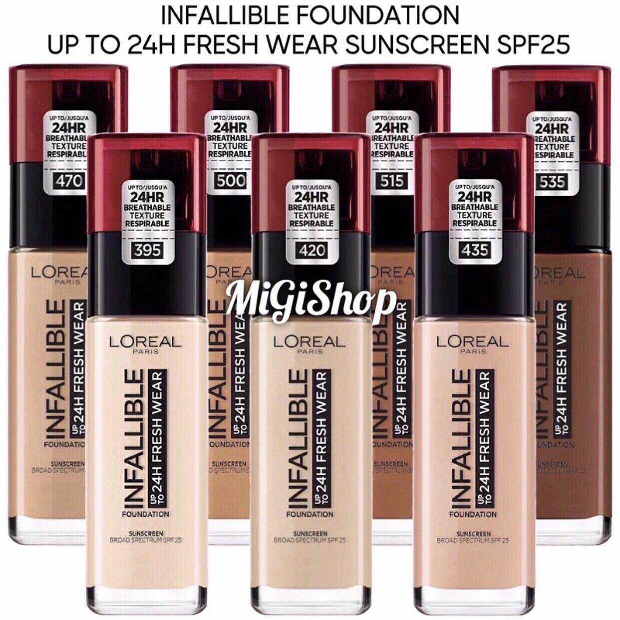 Kem Nền LOreal Infallible Foundation Up To 24H Fresh Wear Sunscreen SPF25 30ml