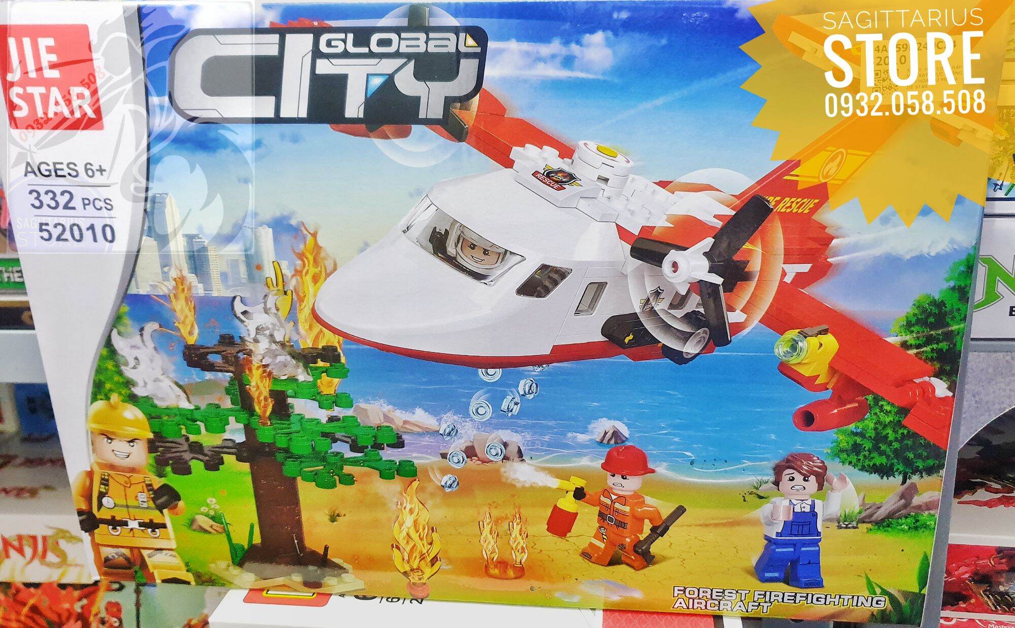[HCM]Bộ Lego Jiestar 52010 Lắp Ráp Máy Bay Cứu Hỏa ( 332 Mảnh )