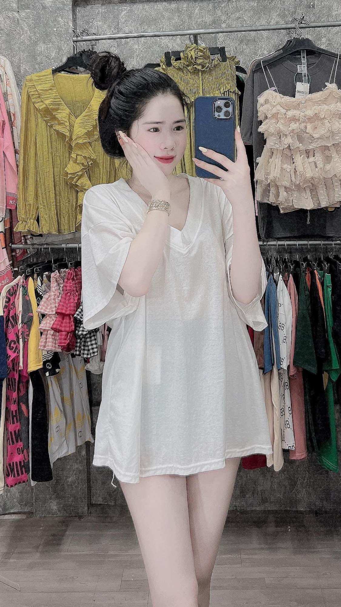 Áo thun cotton su cổ tim - Su tim