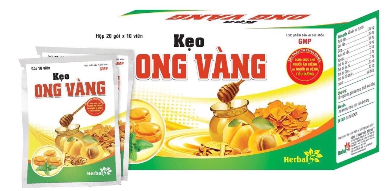 Kẹo ong vàng hộp 100 túi x 2 viên