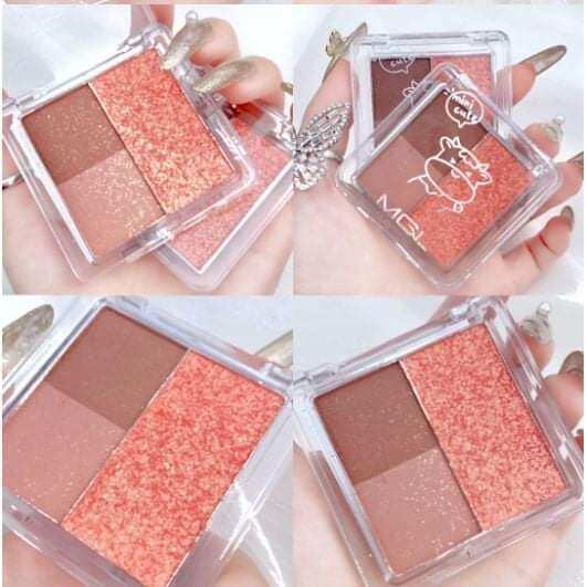 Phấn mắt nhũ kim tuyến 3 ô màu