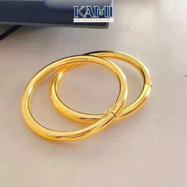 Vòng tay khoá gài mạ vàng 24k bền màu lắc tay nữ Kami V224k