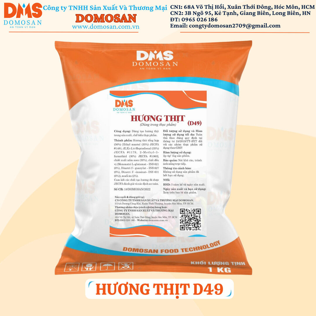 Hương thịt bột D49 - Tạo mùi hương thịt heo cho giò chả, xúc xích