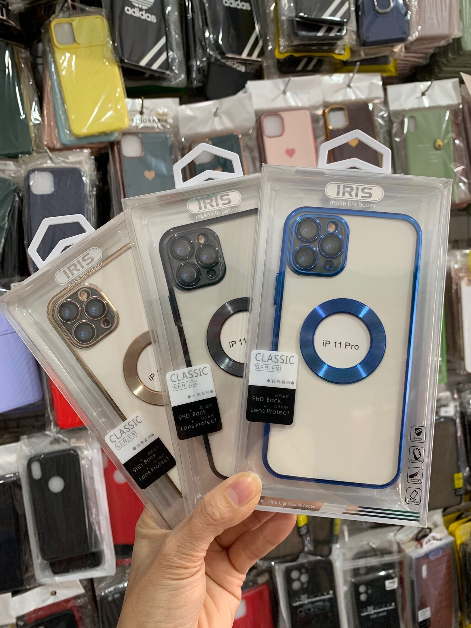 Ốp lưng Iphone 11pro 11 pro Hở táo viêng vuông mạ mầu cực sang chính hãng iris Cao cấp