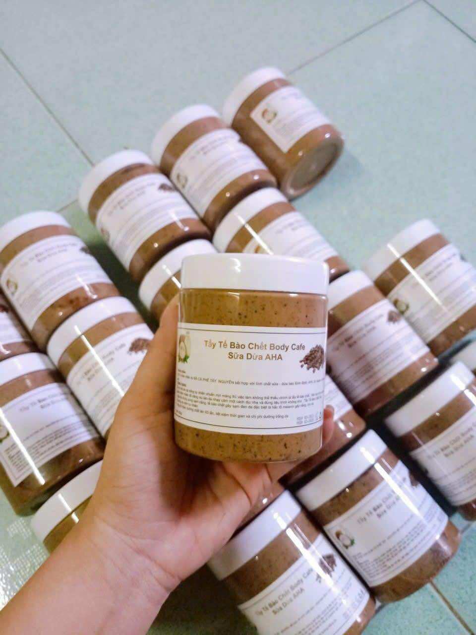 TẨY TẾ BÀO CHẾT CAFE SỮA DỪA AHA
