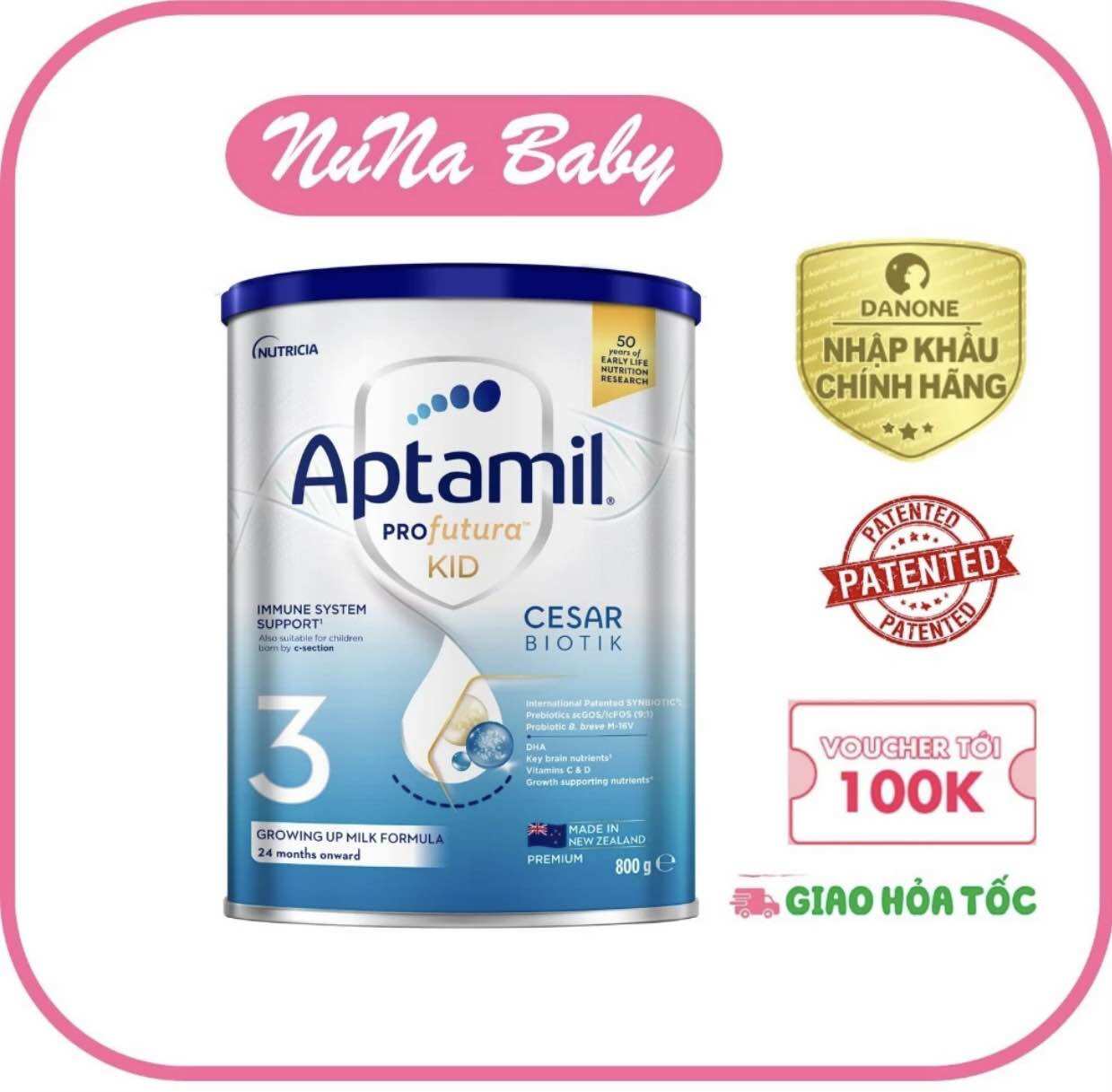 Sữa aptamil newzealand số 3 chính hãng 800 g /lon cho bé từ 24 tháng, date 11 2025