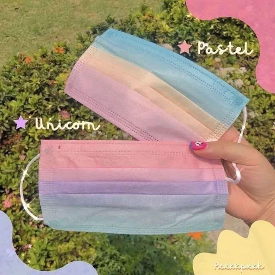 Khẩu trang y tế 4 lớp in loang màu pastel hộp 50 cái