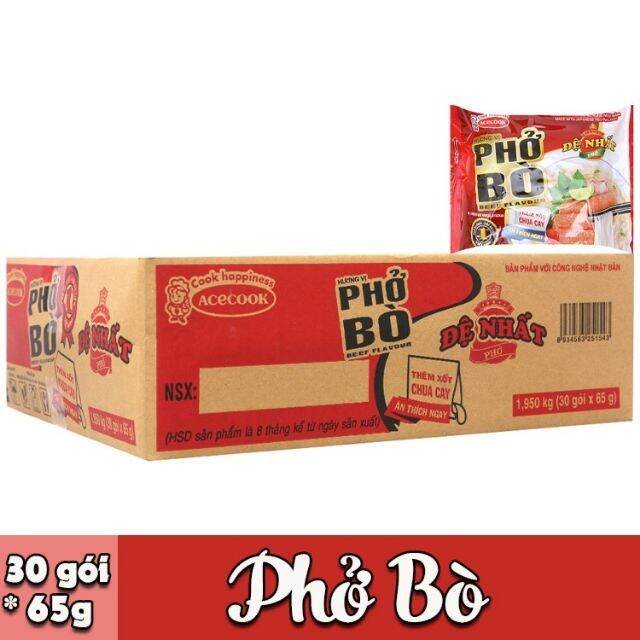 Đệ nhất Phở bò (Thùng 30 gói x 65gr)
