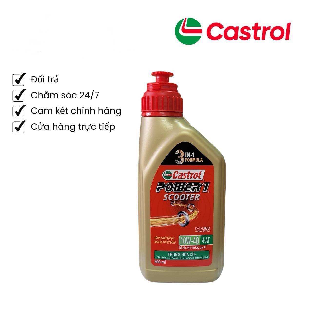 Dầu nhớt xe tay ga castrol power scooter 10w-40 800ml