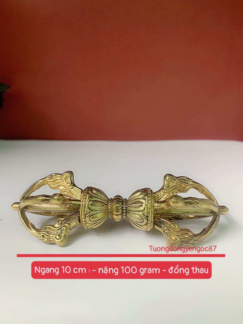 Chày kim cang 4 chấu đồng vàng 10 cm