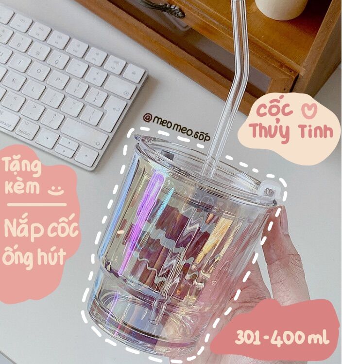 Cốc Thủy Tinh Màu Sắc Trong Suốt  M246
