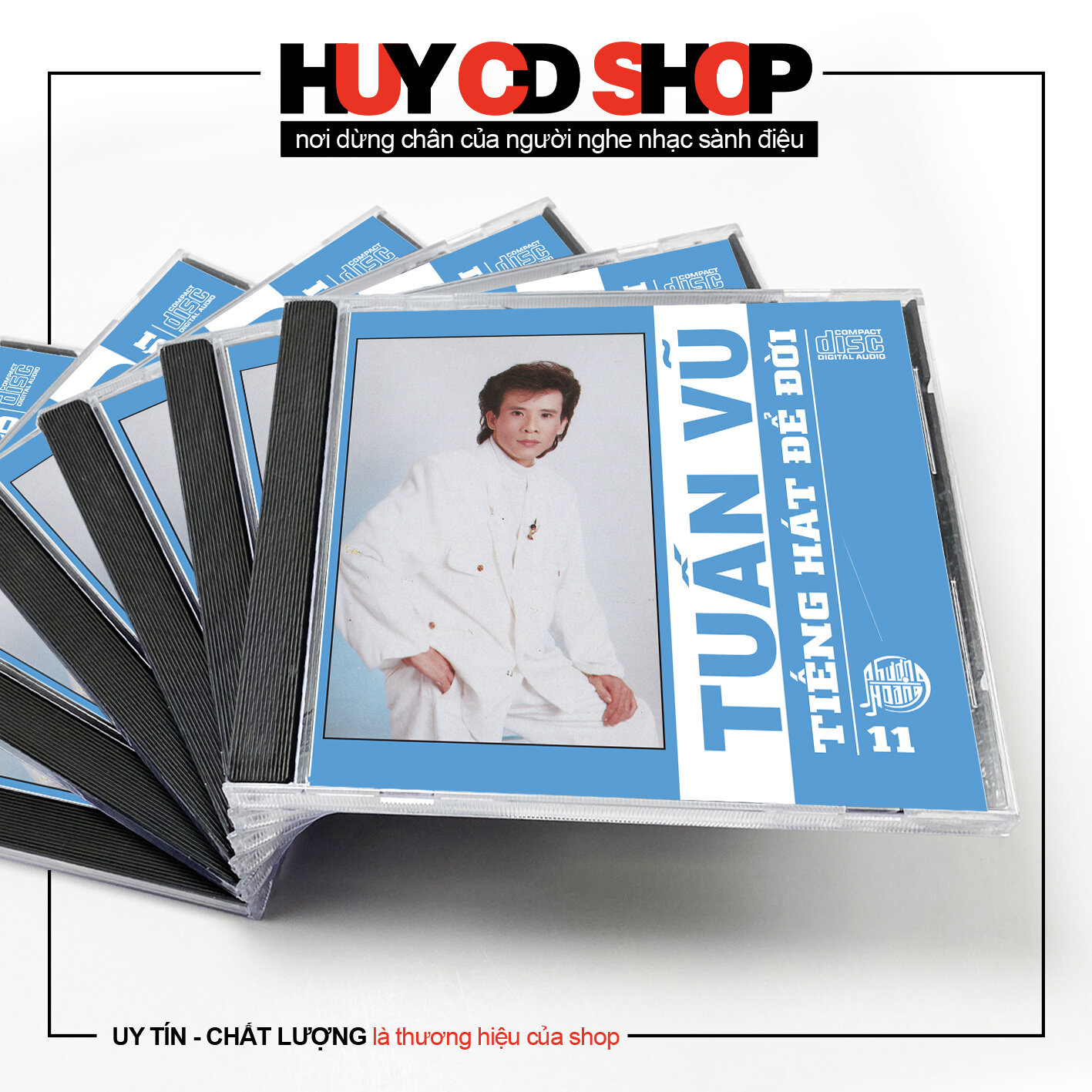 Đĩa CD Tuấn Vũ Tiếng hát để đời Nhạc vàng trữ tình Bolero Đĩa lòng Trắng Chất Lượng cao Âm Thanh chuẩn HUY CD SHOP
