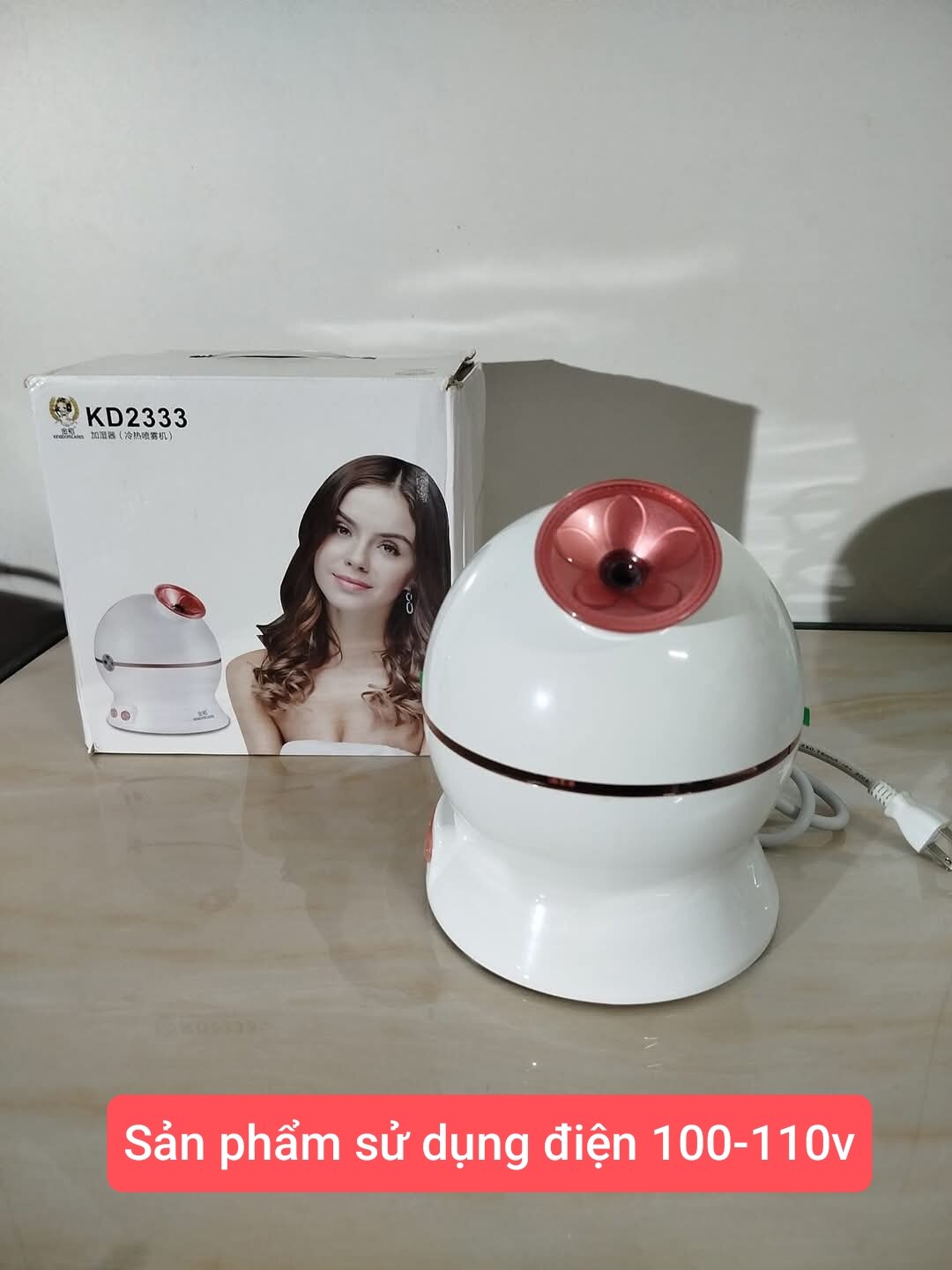 Máy xông, hấp dưỡng ẩm da để bàn KINGDOM CARES KD2333, hàng si Nhật