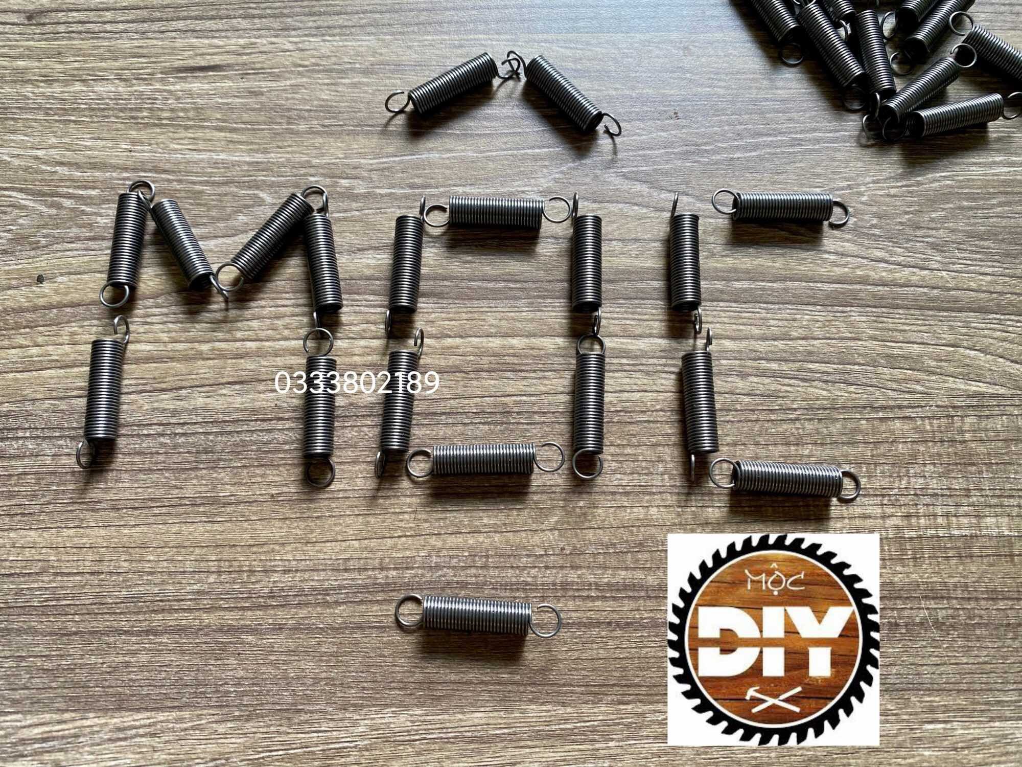 Lò xo kéo thép đen phi 8 dài 44mm sợi 1mm (10 cái)