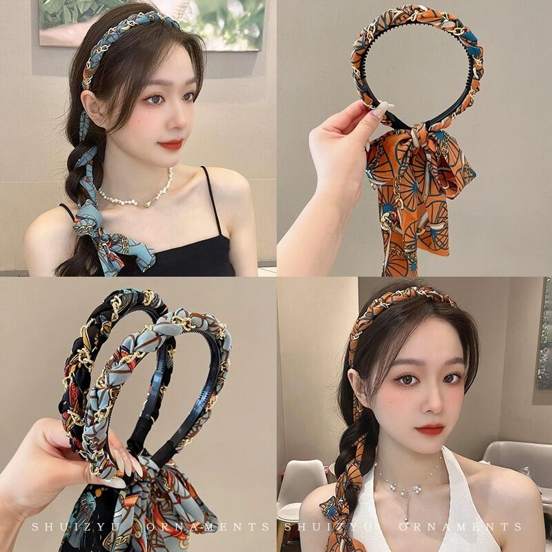 Bờm Tóc Buộc Tóc Bờm Tóc Ruy Băng Nữ Bờm Tóc Khăn Lụa Mẫu Mới Năm 2023 Bờm Tóc Kẹp Tóc Bện Tóc Trang Sức Tóc Phụ Kiện Tóc Đi Ra Ngoài Chụp Ảnh
