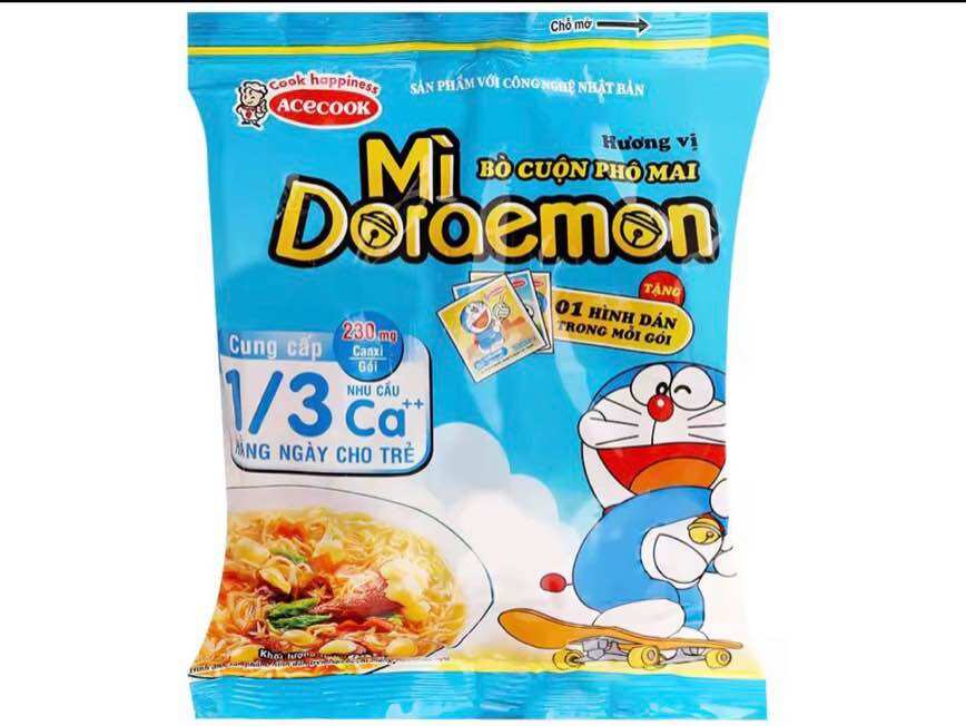 Mì doraemon bò cuộn phô mai gói 62g thùng 10/ 30 gói