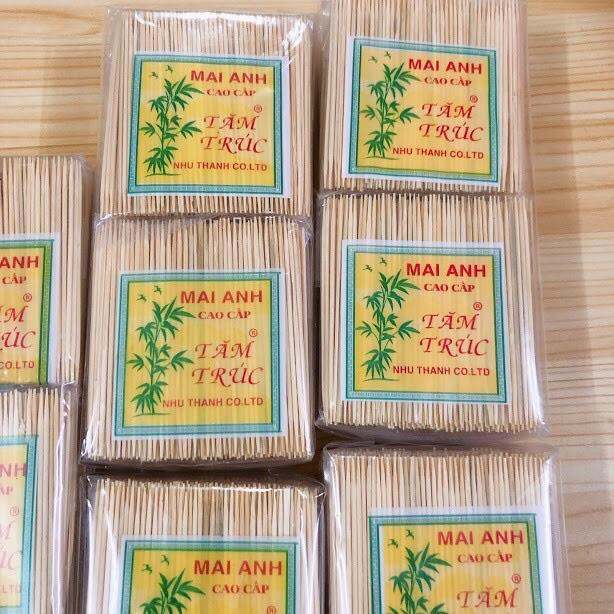 Tăm xỉa răng tre trúc mai anh cao cấp 1 lốc 10 gói