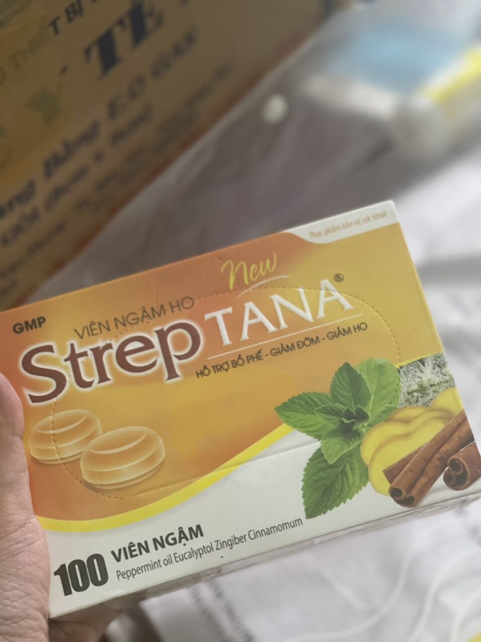 Viên ngậm ho thảo dược streptana hộp 100 viên