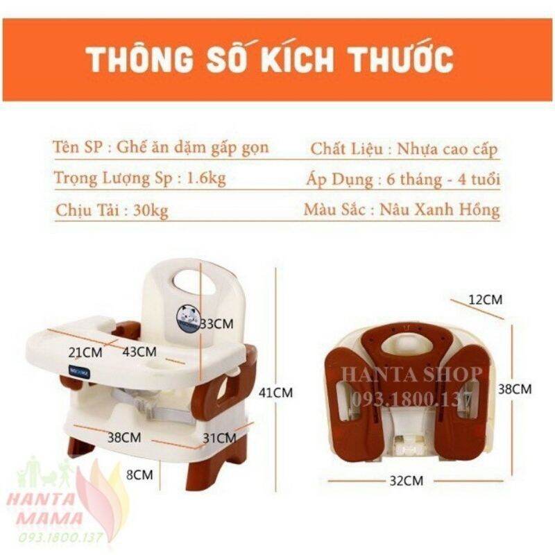 Ghế ăn dặm gấp gọn kèm chân sắt