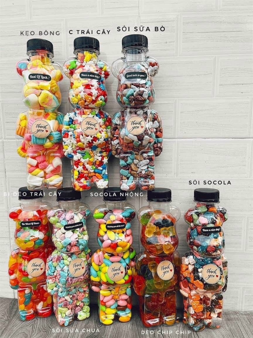 Kẹo chai gấu BearBrick các loại chai 500ml