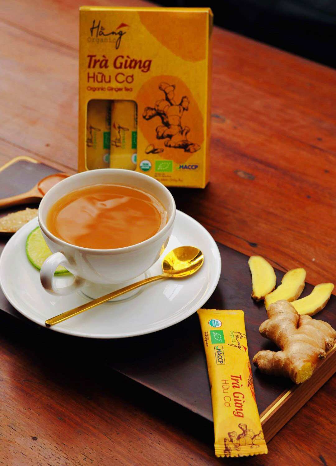 Trà gừng hữu cơ hằng organic hộp 20 gói