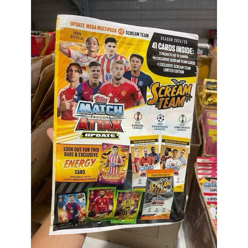 [Update Multipack #2 ]Túi Thẻ Cầu Thủ Bóng Đá Match Attax Update Mega Multipack 1 Scream Team Mùa 2024/25 24/25 (41 Thẻ)