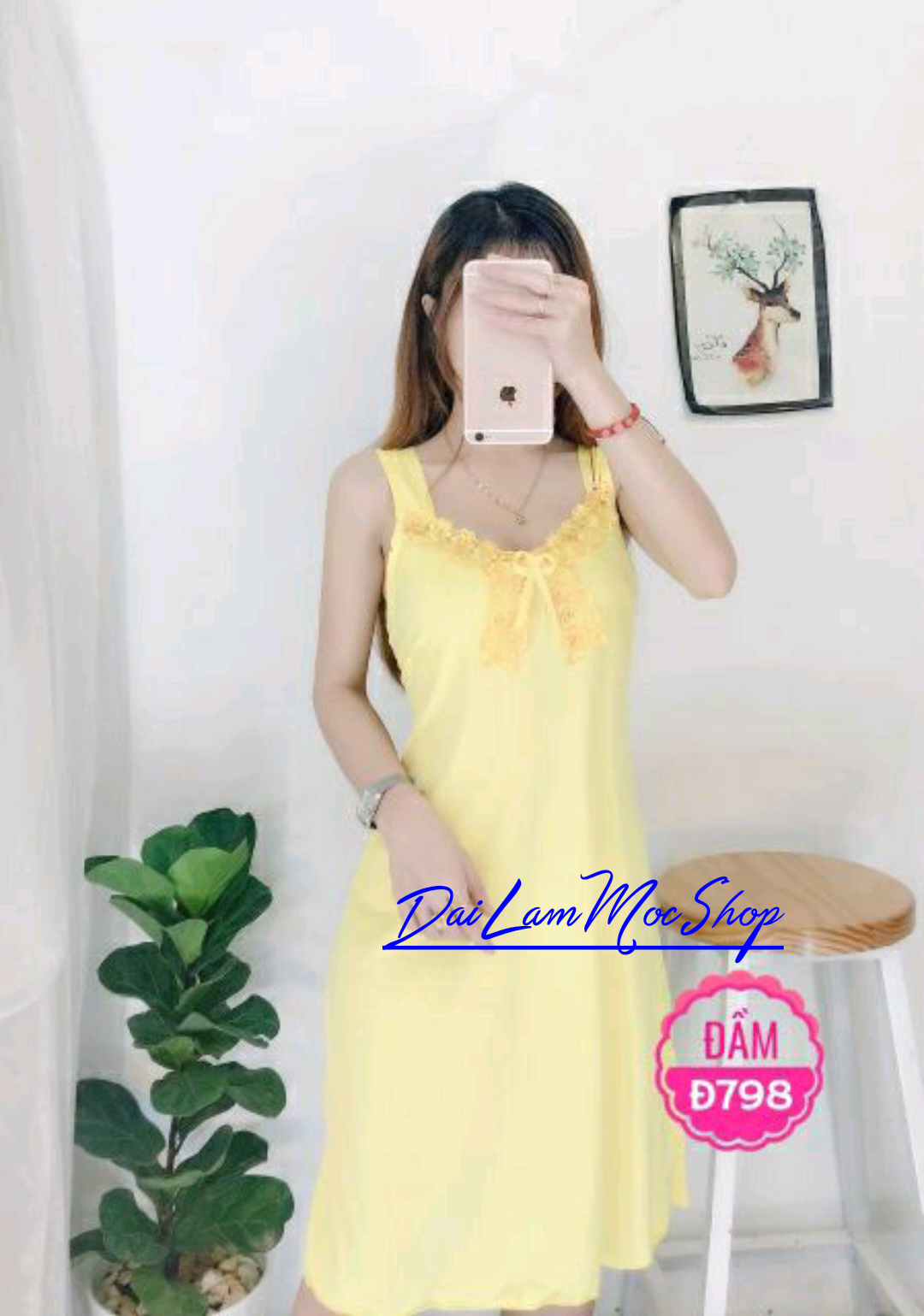 Đầm Thun Nữ Phối Ren Mặc Nhà Giá Rẻ - M37