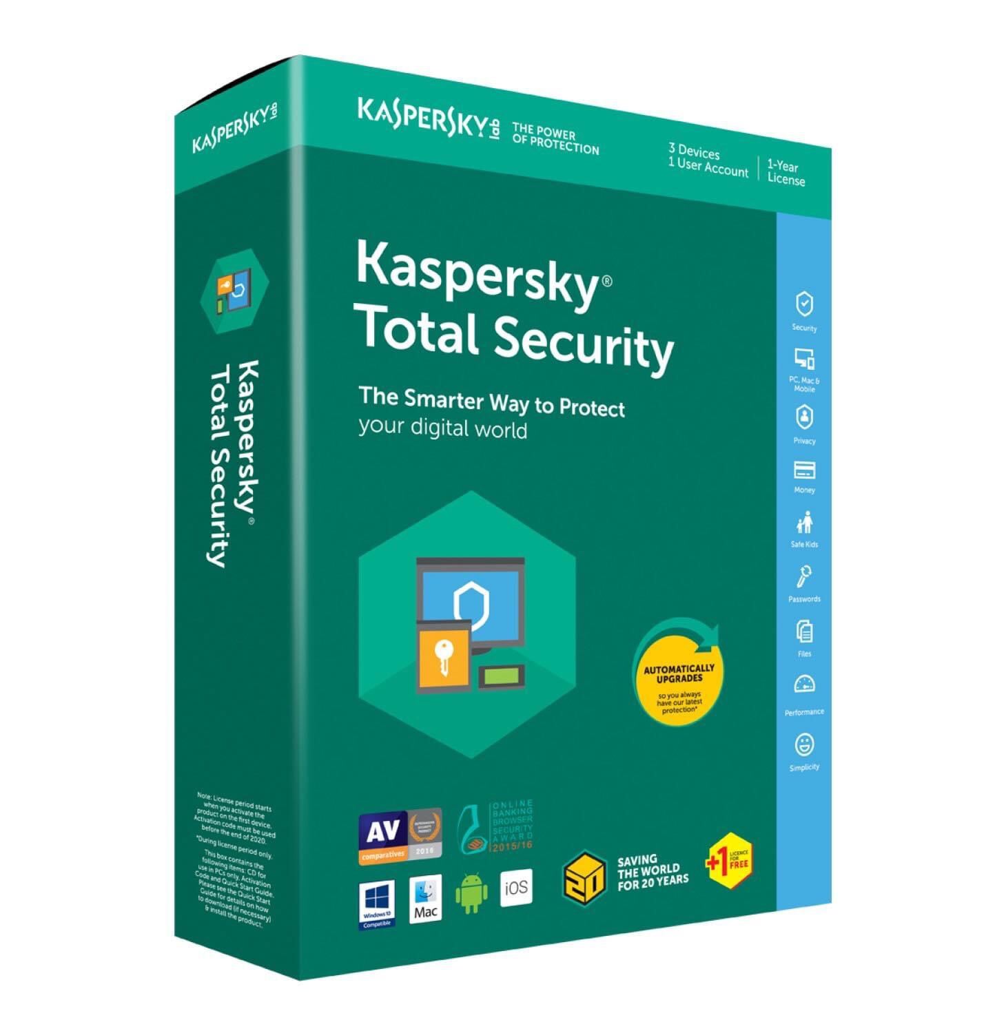 Bảng giá Kaspersky Total Security 1PC 2021 Phong Vũ
