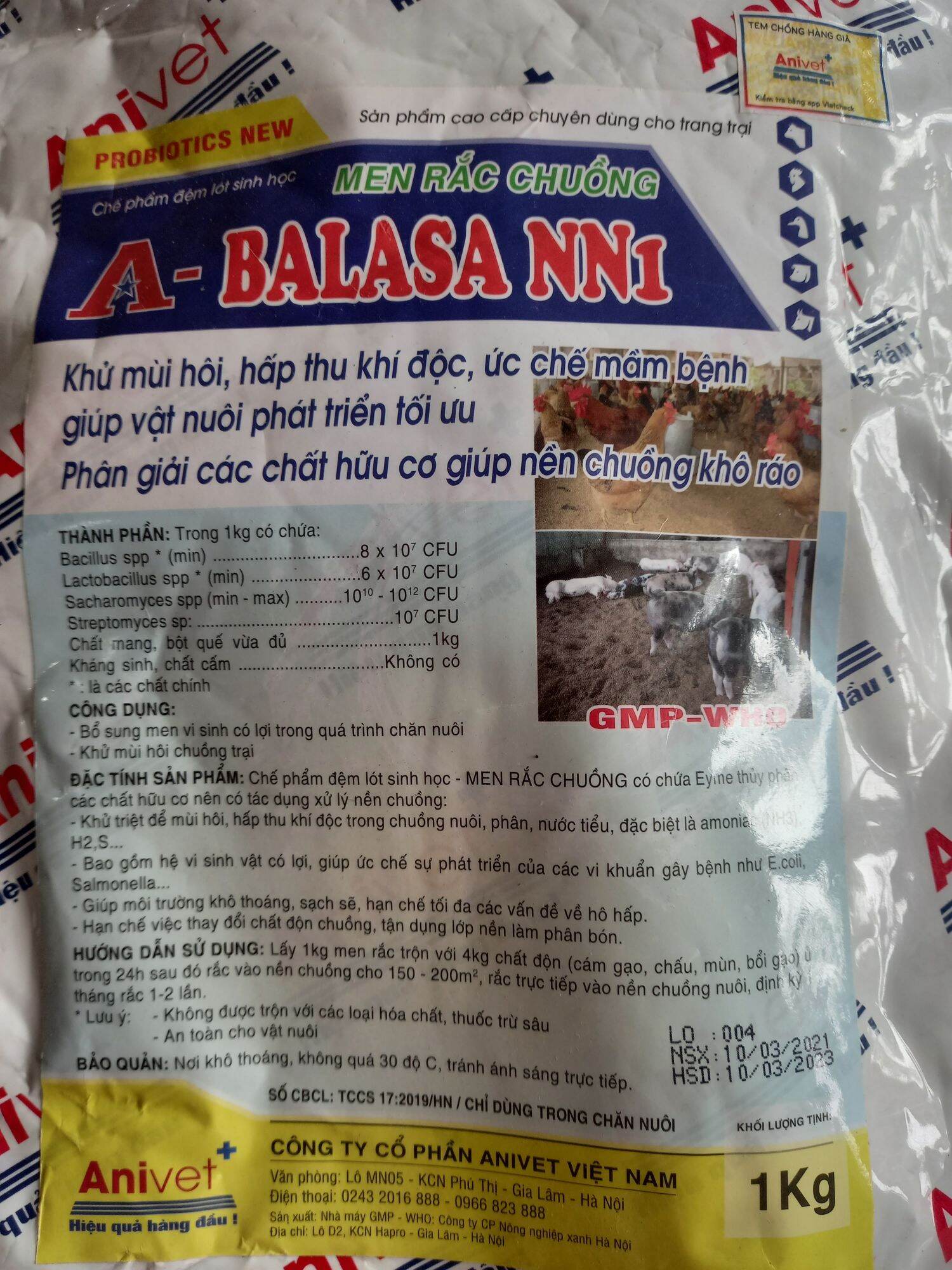Men rắc chuồng balasa NN1, 1 KG
