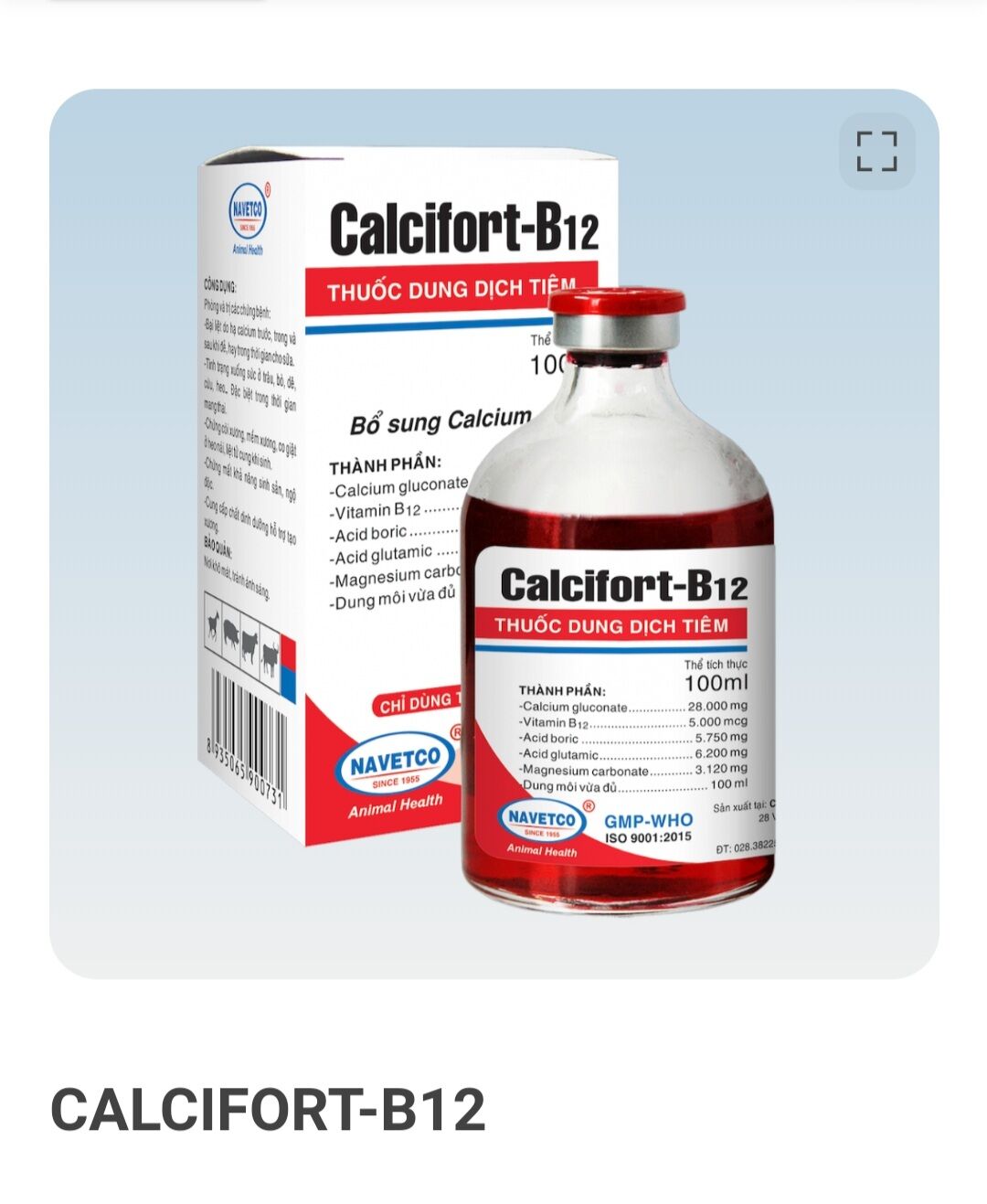 Calcifort-b12 100ml bổ sung vitamin b12 tăng lực - tăng bo cho gà đá