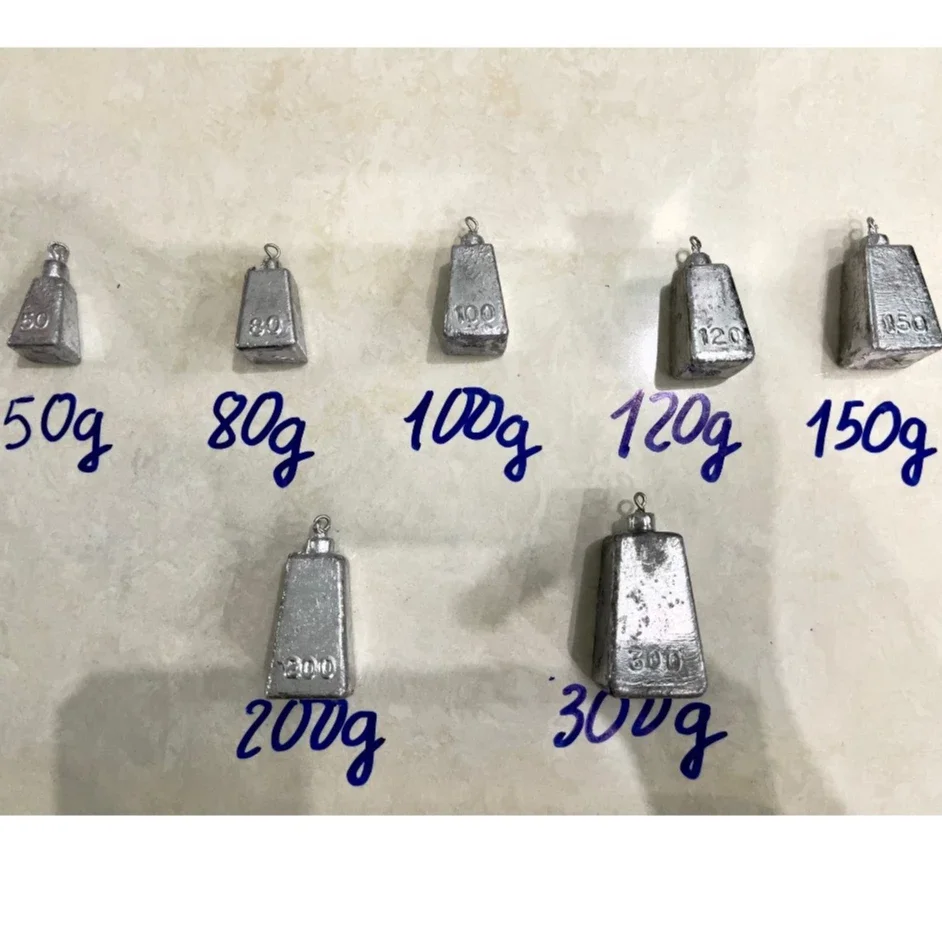Chì vuông có móc đủ cỡ từ 35g 50g ..đến 250g