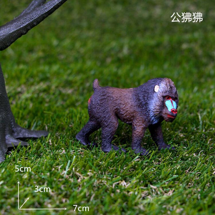 Girl'S And BOY'S Gift Children Simulated Animal Wild Animal World Toy Model Mandrill Ghost Face Baboon Monkey