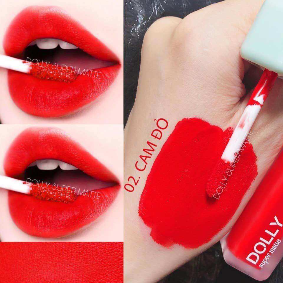 Son môi dolly super matte 12 màu, son kem lì, son lì bền màu. Không lem, không trôi, kháng nước.