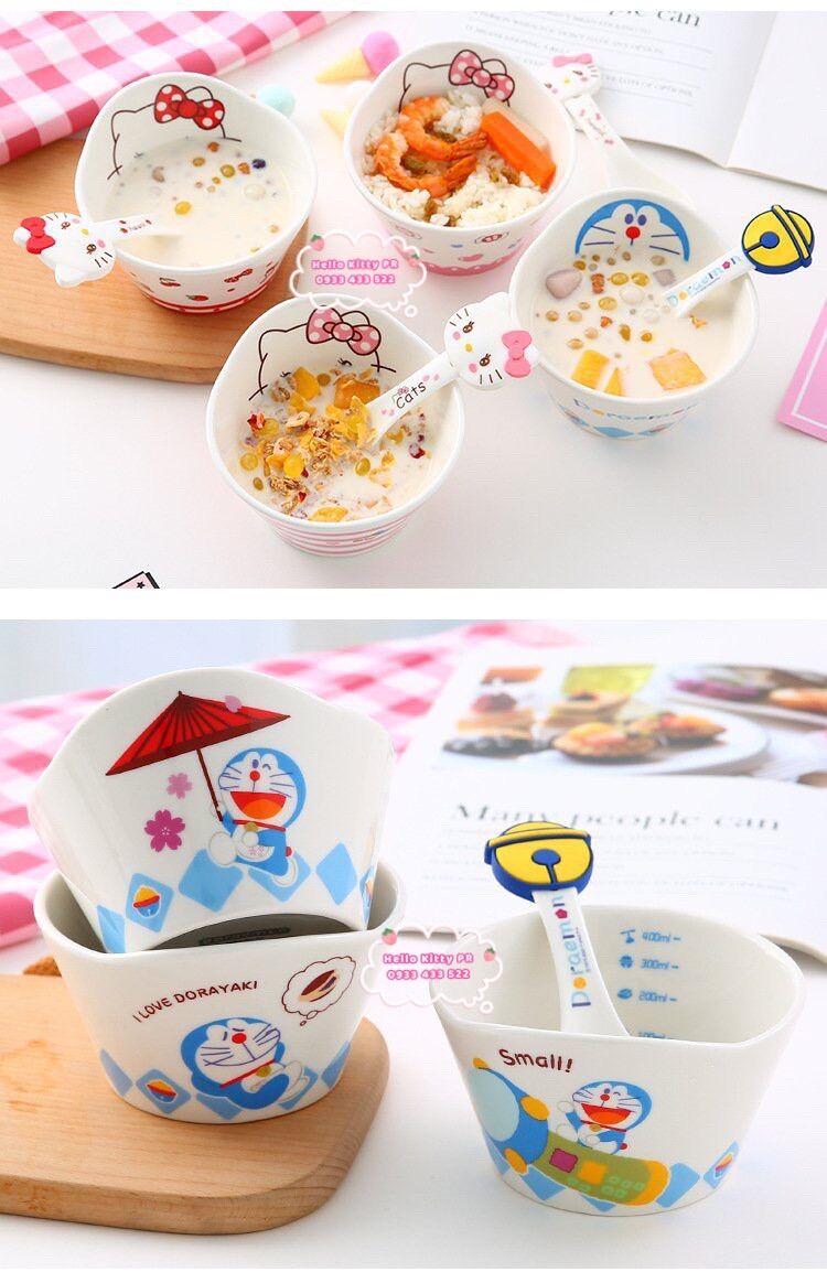 Tô sứ mini Hello Kitty - Doremon Doraemon